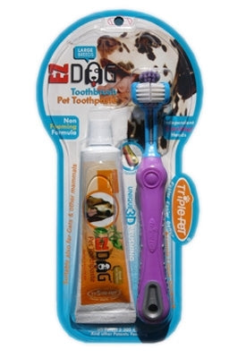Triple Pet Toothbrush Kit for Large Breeds