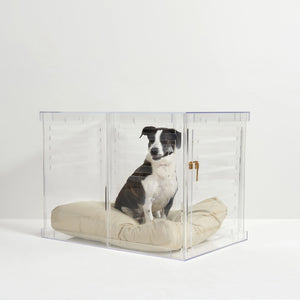 Clear Dog Crate to Gate