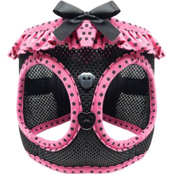 American River Choke Free Dog Harness - Hot Pink & Black Polka Dot