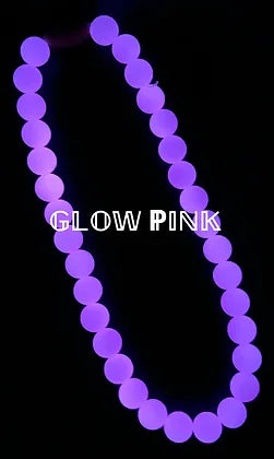 Glow In The Dark Beaded Pet Collar in Pink