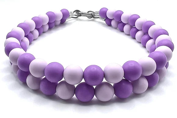 Shades of Purple Slip-On “O” Ring Double Row Collar