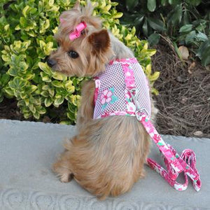 Cool Mesh Harness Hawaiian Hibiscus - Pink - Posh Puppy Boutique