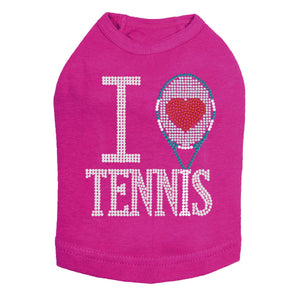 I Love Tennis Rhinestone Tank- Many Colors - Posh Puppy Boutique