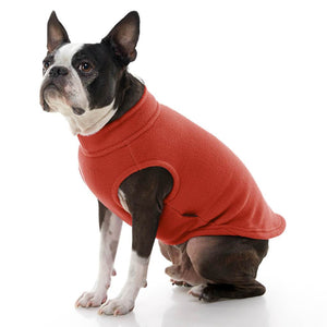 Stretch Fleece Vest For Small and Big Dogs in Pumpkin