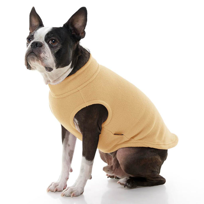 Stretch Fleece Vest For Small and Big Dogs in Sand