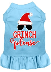 Grinch Please Screen Print Dog Dress in Many Colors