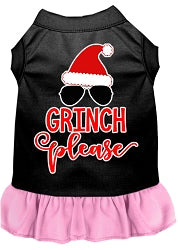 Grinch Please Screen Print Dog Dress in Many Colors