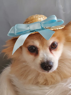 Straw Hat in 2 Colors for Dogs or Cats
