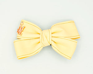 Vegan Leather Twist Hair Bow - Cover Me in Sunshine