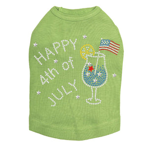 July 4th Cocktail Rhinestone Tank- Many Colors