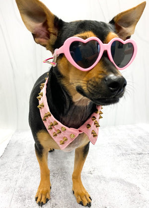 Wooflink Stud Neck Collar in Pink - Posh Puppy Boutique