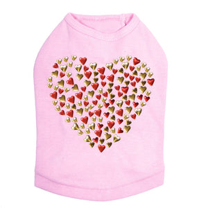 Red & Gold Nailhead Hearts Dog Tank in Many Colors - Posh Puppy Boutique