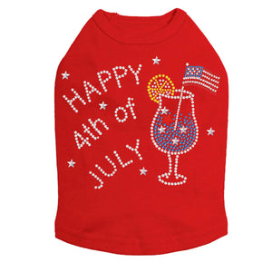 July 4th Cocktail Rhinestone Tank- Many Colors