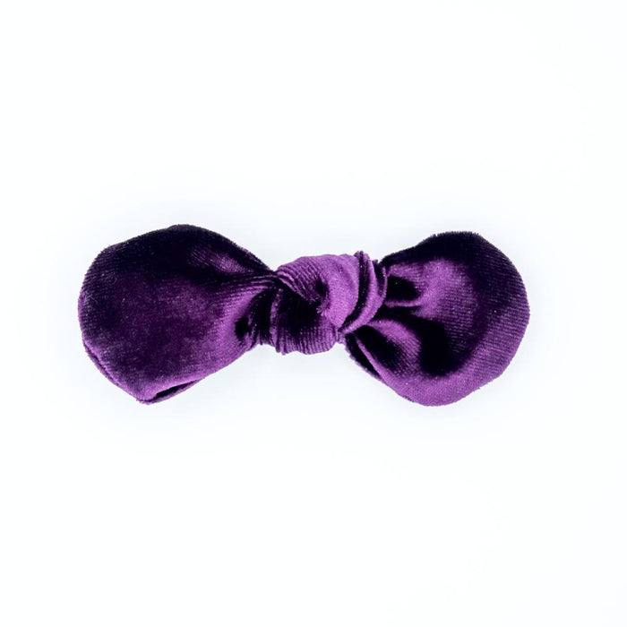 Velvet Hair Bow - Regal Purple