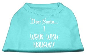 Dear Santa I Went with Naughty Screen Print Dog Shirt in Many Colors