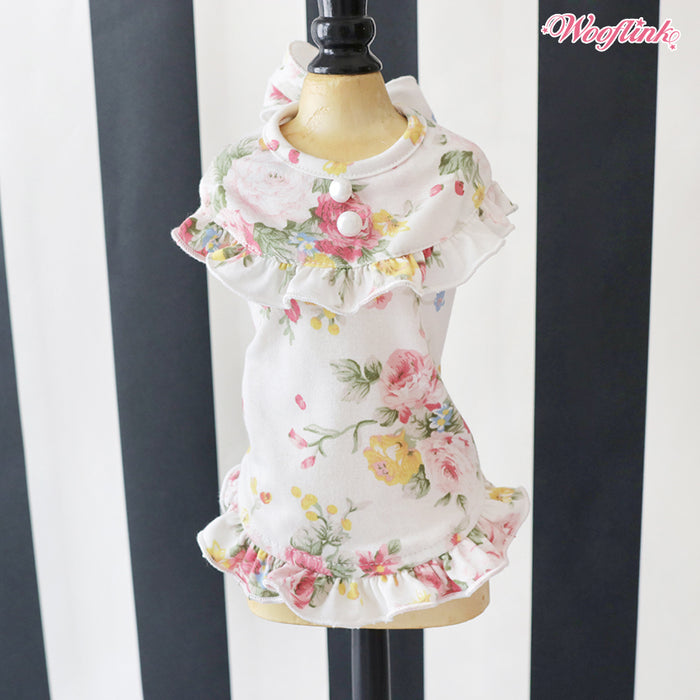 Wooflink Floral Dress - Cream